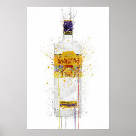 Impresión de arte de botella de ginebra 'Dragón'