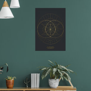 Impresión de arte de brújula estelar de geometría 