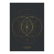 Impresión de arte de brújula estelar de geometría