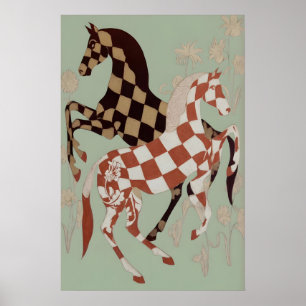 Impresión de arte de caballo de tablero de ajedrez
