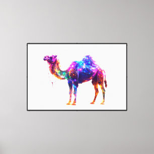 Impresión de arte de camello brillante de neón - F