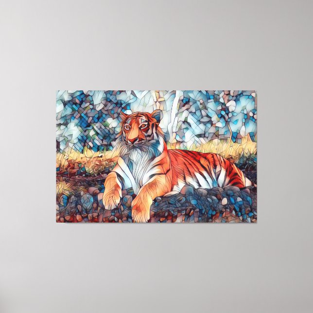 IMPRESIÓN DE ARTE DE CÁNVAS DE TIGRE MOSAICO (Anverso)