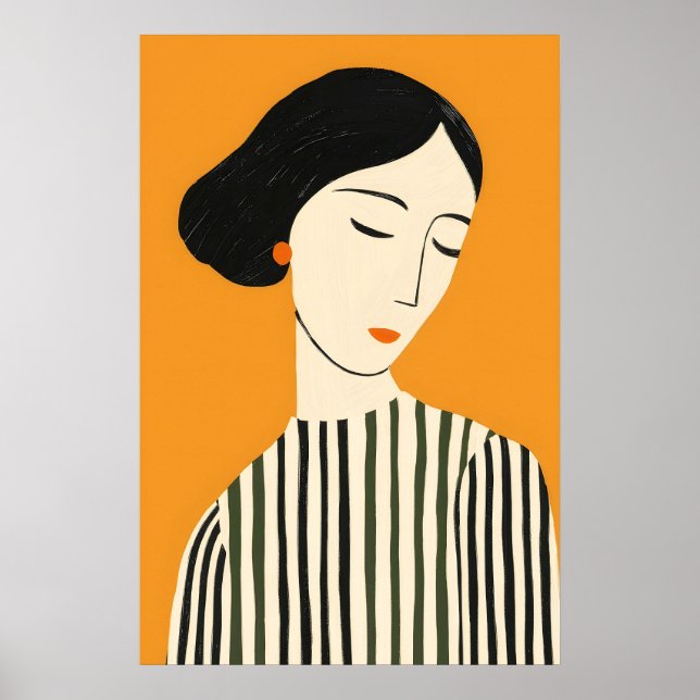 Impresión de arte de cara abstracta elegante - Min (Frente)