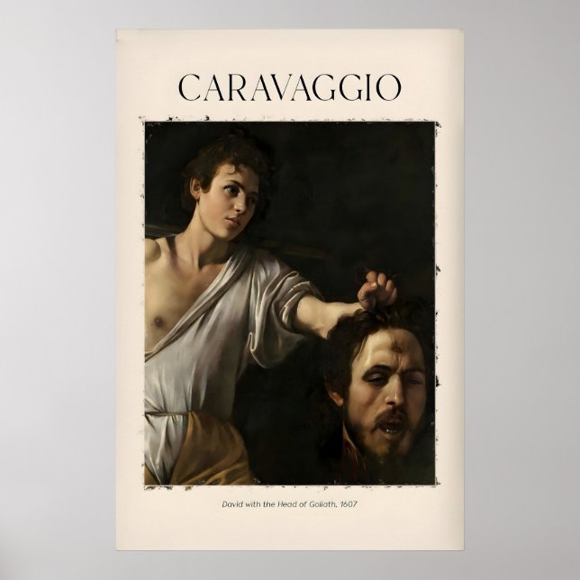 Impresión de arte de Caravaggio - David con la cab (Frente)