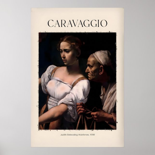 Impresión de arte de Caravaggio - Judith decapitan (Frente)