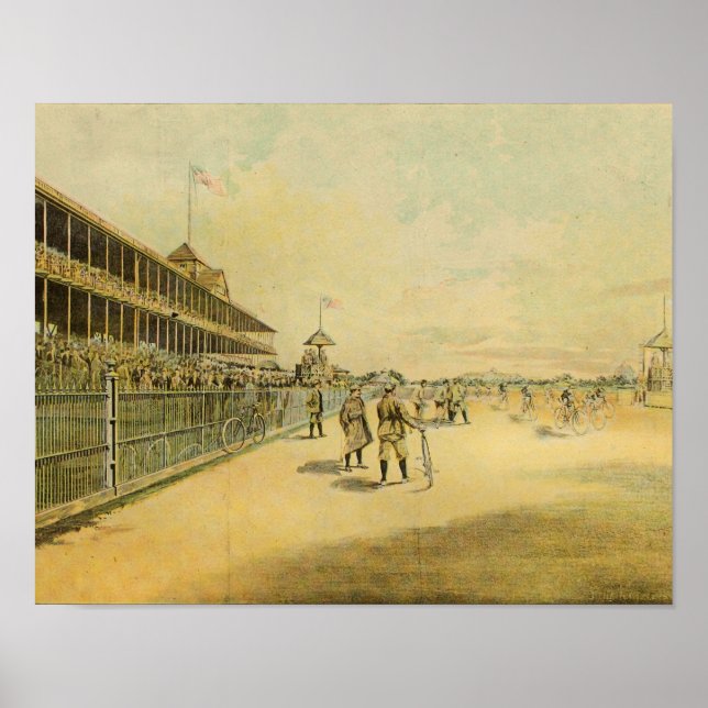 Impresión de arte de carrera en bicicleta de 1893 (Frente)