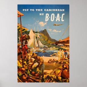 Impresión de arte de cartel de viaje de BOAC de pi