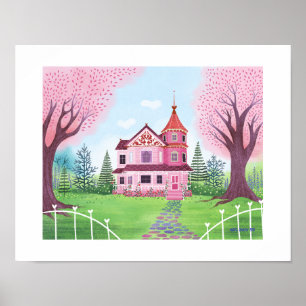 Impresión de arte de Casa Victoriana Rosa y Floren