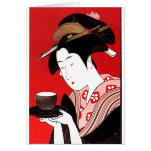 Impresión de arte de ceremonias de té Lady japones