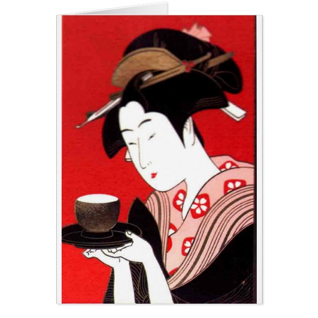 Impresión de arte de ceremonias de té Lady japones (Frente)
