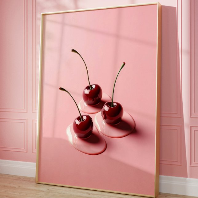 Impresión de arte de cerezo, pared estética rosa m (Cherry art
)