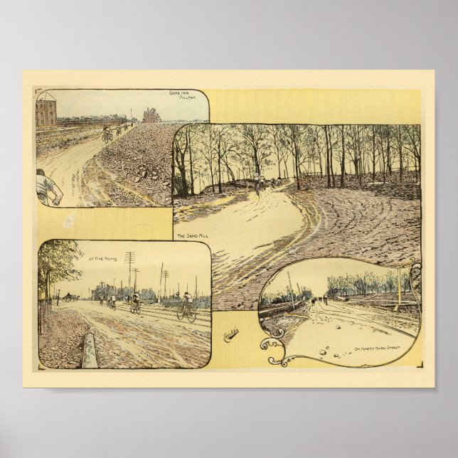 Impresión de arte de ciclismo de época 1893 (Frente)