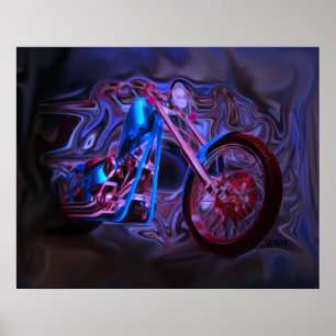 Impresión de arte de ciclismo nocturno