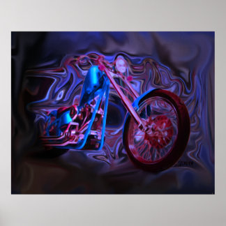 Impresión de arte de ciclismo nocturno