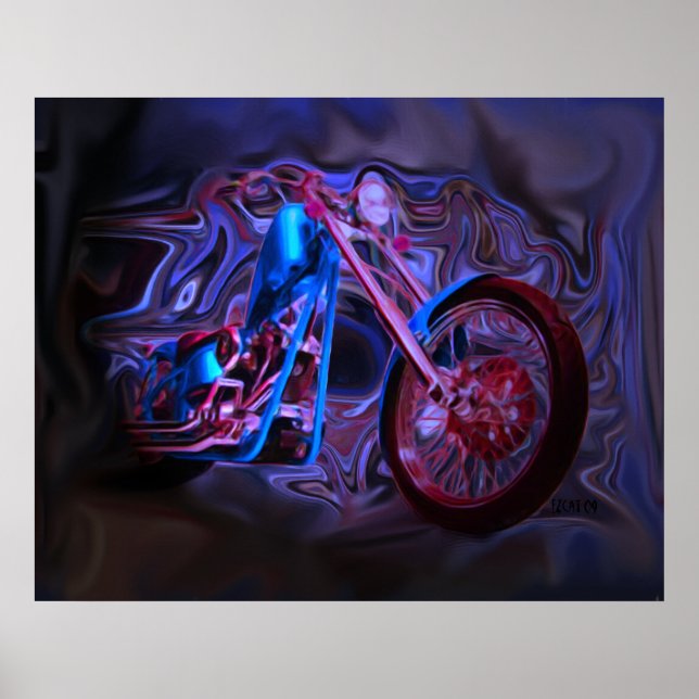 Impresión de arte de ciclismo nocturno (Frente)