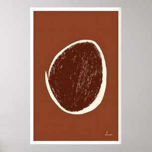 Impresión de arte de círculo abstracto tonos tierr