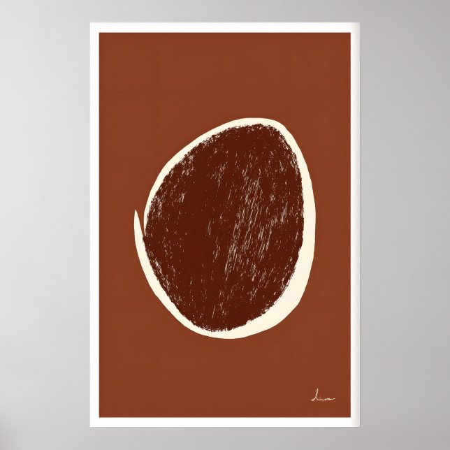 Impresión de arte de círculo abstracto tonos tierr (Frente)
