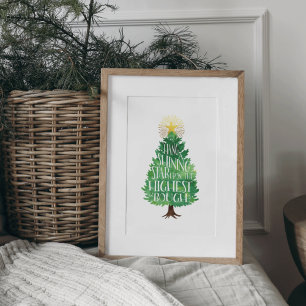 Impresión de arte de citas de árbol de navidad de