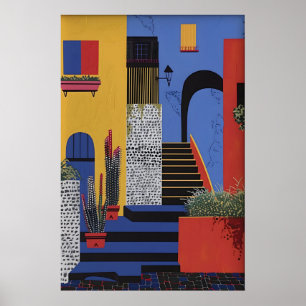 Impresión de arte de ciudad italiana abstracta Ciu