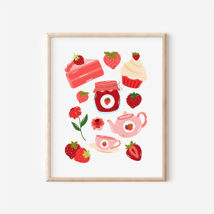 Impresión de Arte de Cocina de Fresa Coqueta Acoge