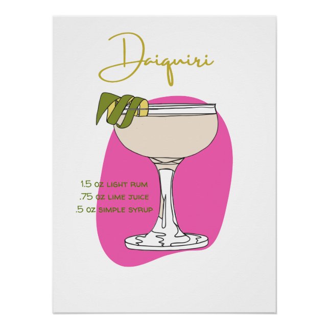 Impresión de arte de cócteles de Daiquiri (Anverso)