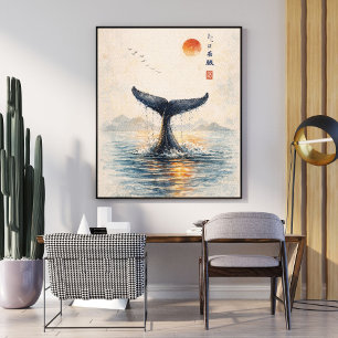 Impresión de Arte de Cola de Ballena Póster de E
