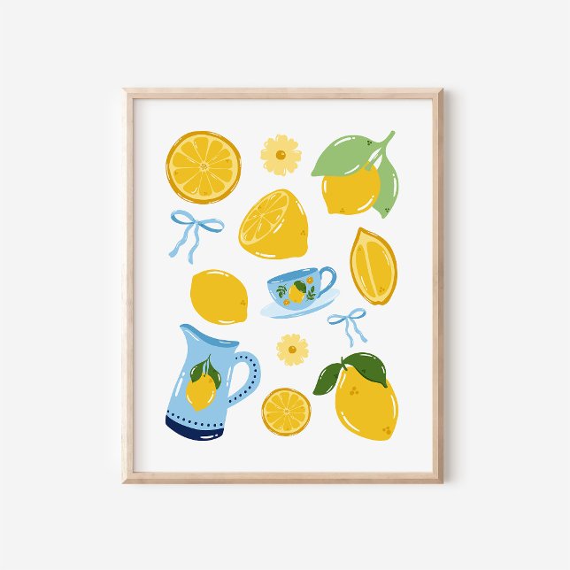 Impresión de arte de collage de limón mediterráneo (Subido por el creador)