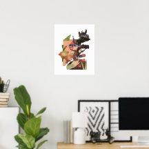 Impresión de Arte de Collage del Árbol del Conocim