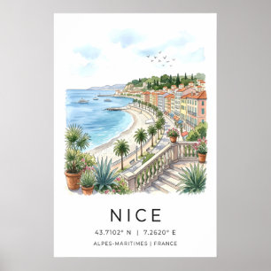 Impresión de arte de costa Vista de la Riviera Fra