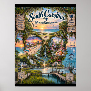 Impresión de arte de cráneo de Carolina del Sur