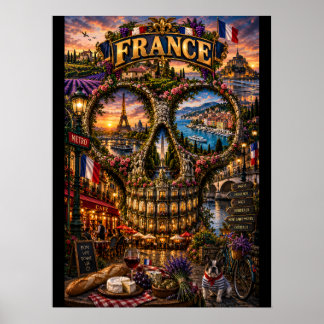 Impresión de arte de cráneo de Francia | Estado de