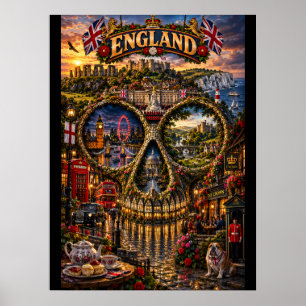 Impresión de arte de cráneo de Inglaterra   Estado