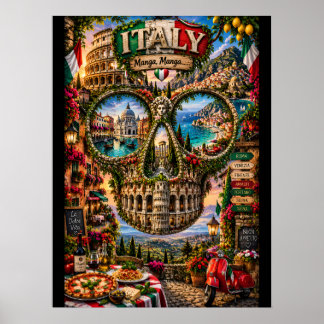 Impresión de arte de cráneo de Italia | Estado de
