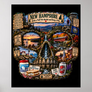 Impresión de arte de cráneo de New Hampshire Est