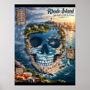 Impresión de arte de cráneo de Rhode Island Esta