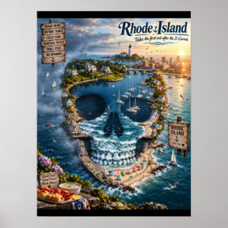 Impresión de arte de cráneo de Rhode Island | Esta