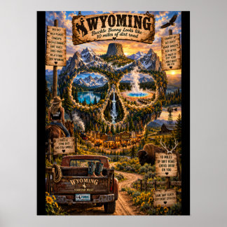 Impresión de arte de cráneo de Wyoming | Estado de