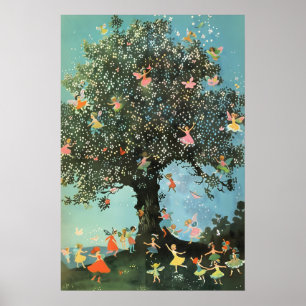 Impresión de arte de cuento de hadas Baile del bos