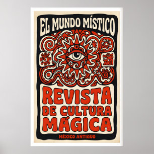 Impresión de arte de cultura mística, tipografía e