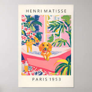 Impresión de arte de Dachshund, divertida pintura 