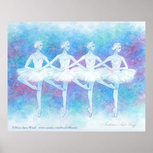 Impresión de arte de danza del bebé cisnes (Frente)