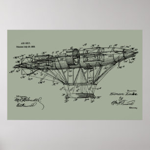 Impresión de arte de dibujo de patente de aeródrom