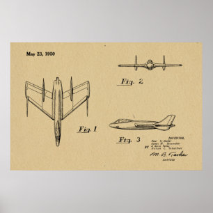 Impresión de arte de dibujos de patentes de avione