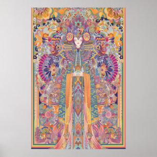 Impresión de arte de diosa mística Mandala psicodé