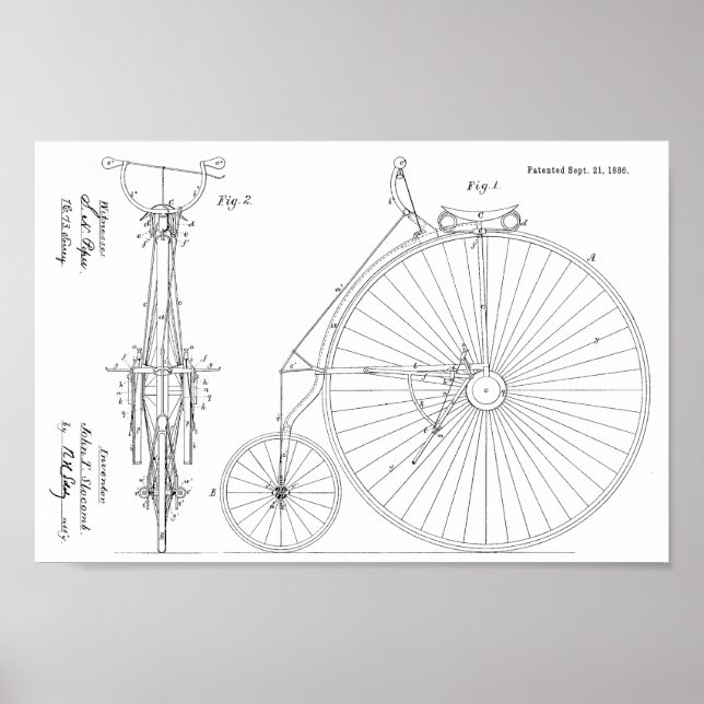 Impresión de arte de diseño de bicicleta de alta r (Frente)