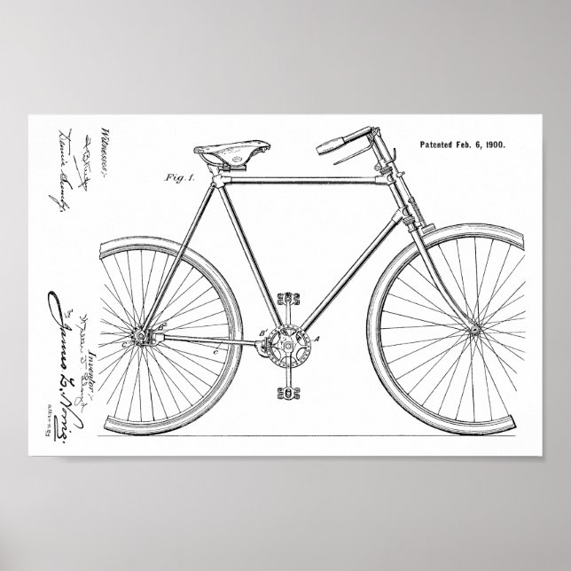 Impresión de arte de diseño de bicicletas sin capu (Frente)