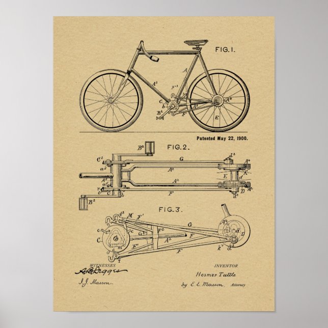 Impresión de arte de diseño de bicicletas sin capu (Frente)
