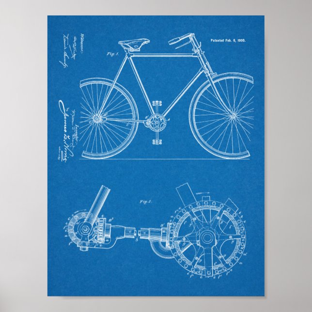 Impresión de arte de diseño de bicicletas sin capu (Frente)