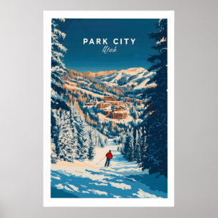 Impresión de arte de esquí en Park City 1