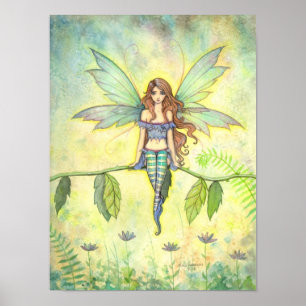 Impresión de arte de fantasía de hada de jardín ve